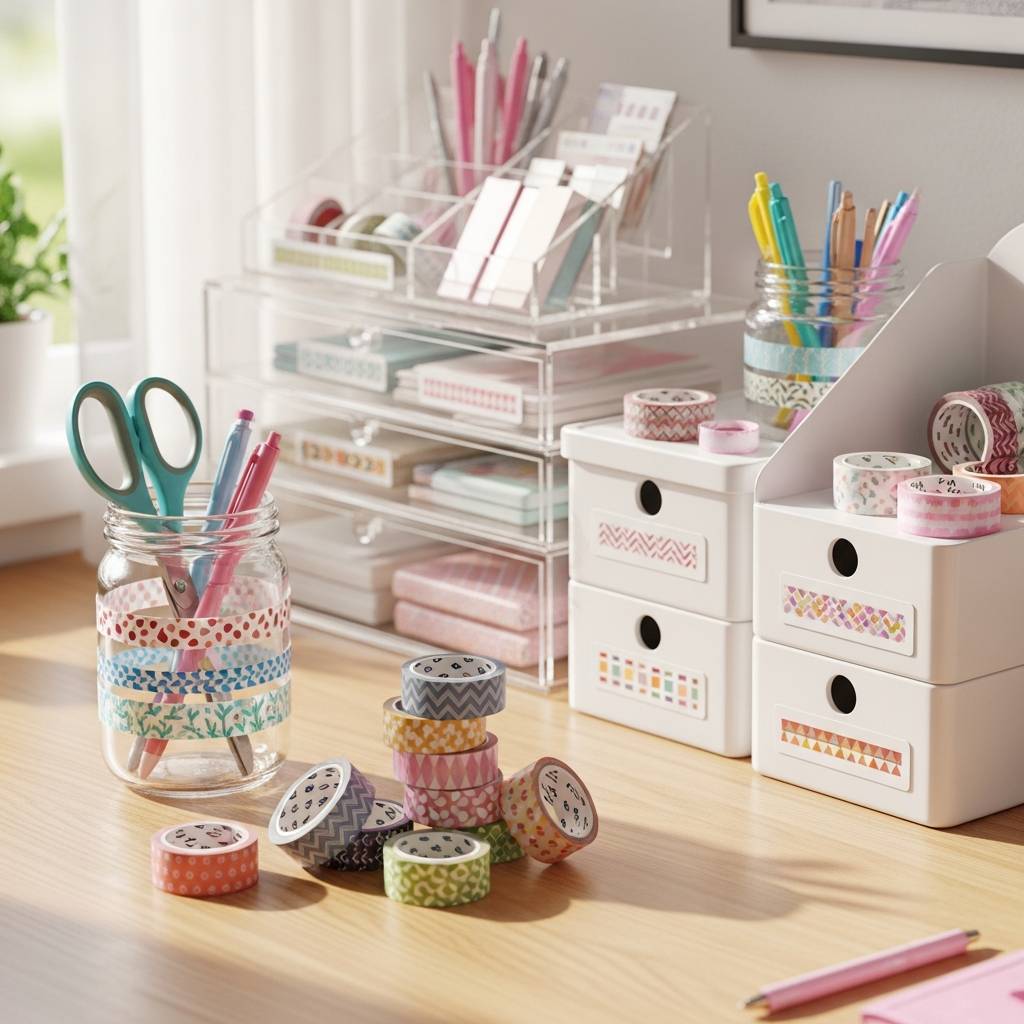 viewpath20260216_023407_a55fd867331981794d55e23bac67a588 文房具とマスキングテープで実現する、暮らしを彩る収納アイデア集